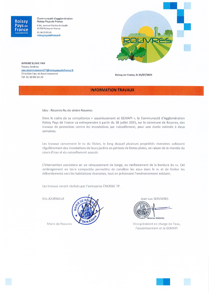 Travaux Ru du vivien
