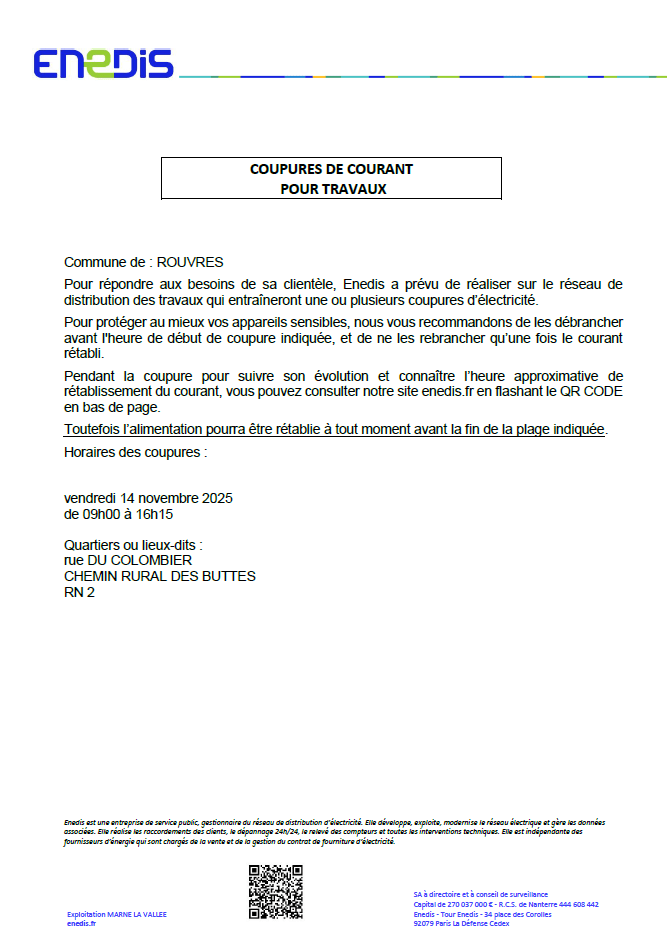Coupures de courant
